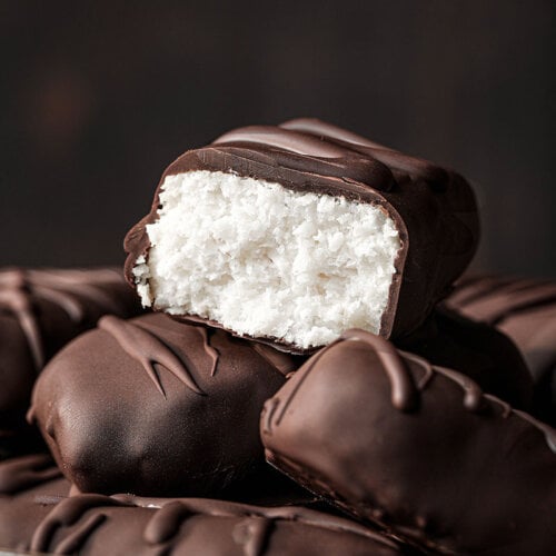 Coconut chocolate bars and truffles