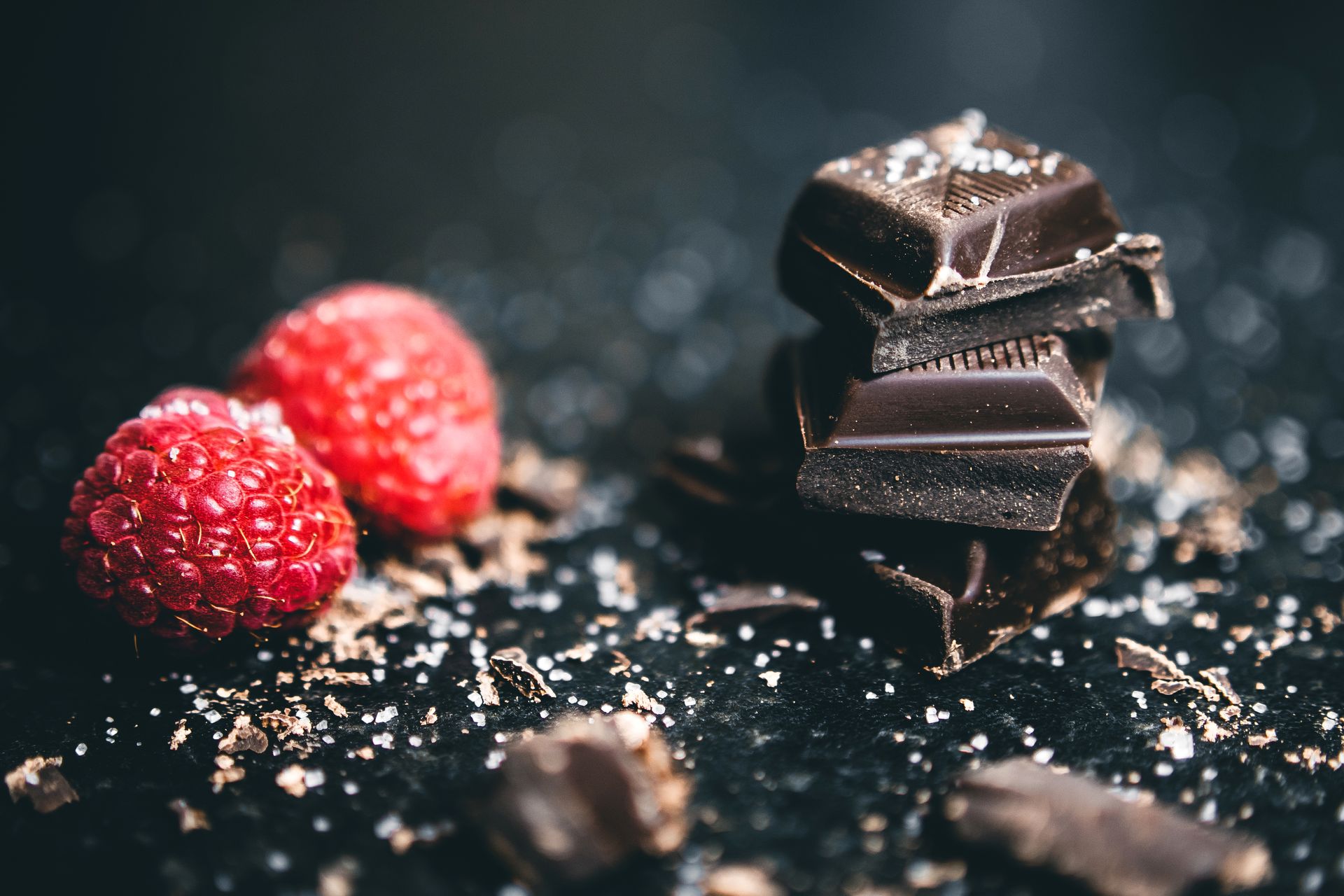 Rich dark chocolate being poured